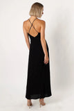 Florence Rosette Trim Maxi Dress Black