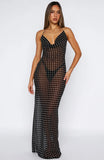 Just For Me Maxi Dress Black White Polka Dot