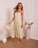 Misty Aura Plaid Midi Dress