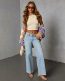 Lejer Stretch Mid Rise Straight Leg Jeans