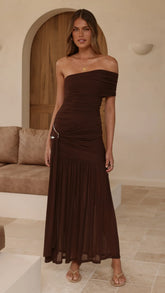 Dalia Maxi Dress Chocolate