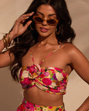 Margot Floral Halter Crop Top