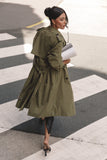 Trina Button Front Trench Coat Olive