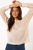 Tricia Open Weave Knit Sweater Cream
