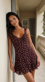 Caelisse Polka Dot Mini Dress Brown