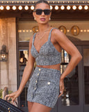 Corenne Cropped Tweed Tank