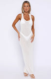 Tropic Waters Knit Maxi Dress White
