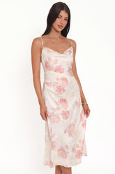 Sandrine Midi Dress Pink Floral