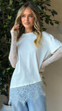 Quinn Lace Long Sleeve Top White