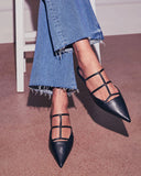 Corie Caged Leather Stud Flats