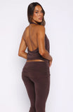 On Display Halter Top Chocolate