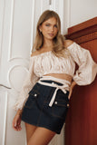 Emilia Wrap Top Beige Ivory