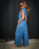 Dusk Escape Denim Button Down Jumpsuit