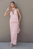 Zafira Textured Halter Top Pink