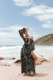 Karma Maxi Dress White Black Floral