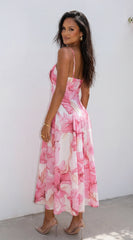 Elaroise Floral Maxi Dress Pink Multi