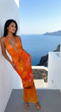 Amarosa Floral Print Maxi Dress Orange Multi