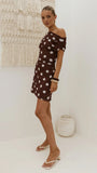 Sammie Mini Dress Brown Cream Polka