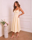 Darcelle Striped Godet Midi Dress