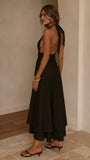Kathy Halter Neck Maxi Dress Black