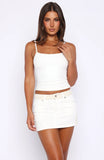Dasia Denim Mini Skirt White Cream