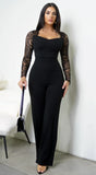 Virella Lace Long Sleeve Jumpsuit Black