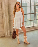 Aubina Tiered Ruffle Lace Mini Dress