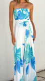 Maisy Strapless Jumpsuit Blue Teal