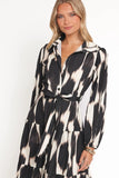 Lincoln Long Sleeve Maxi Dress Black Print