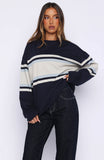Too Cool For You Oversized Long Sleeve Tee Navy