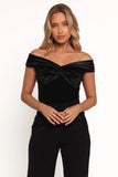 Rita Velvet Off Shoulder Top Black