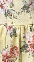 Positano Floral Print Mini Dress Yellow