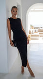 Talyssa Black Wrap Maxi Dress
