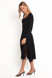 Franklin Long Sleeve Midi Dress Black