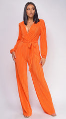 Juna Surplice Jumpsuit Orange