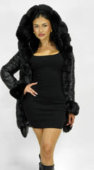 Glacier PU Puffer Fur Jacket Black