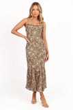 Ashton Midi Dress Olive Floral