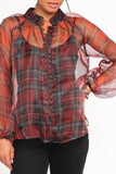 Marni Organza Top Red Plaid