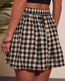 Velmiah Pleated Gingham Print Mini Skirt