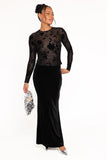 Velman Velvet Maxi Skirt Black