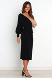 Nate Dress Black Beige