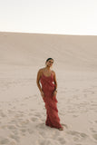 Ciao Ruffles Maxi Dress Rosewood