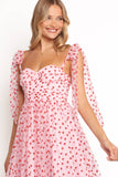 Floret Midi Dress Red Hearts