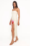 Iridessa Strapless Midi Dress Yellow Floral