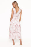 Natarsha Maxi Dress White Pink Floral