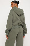 Test Drive Boxy Zip Front Hoodie Khaki