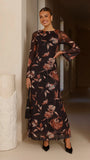 Koah Long Sleeve Maxi Dress Flower Print