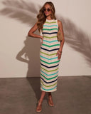 Reyna Chevron Print Tank Midi Dress