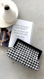 Zoey Boucle Timber Frame Clutch Black White