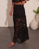 Coastline Energy Floral Eyelet Maxi Skirt